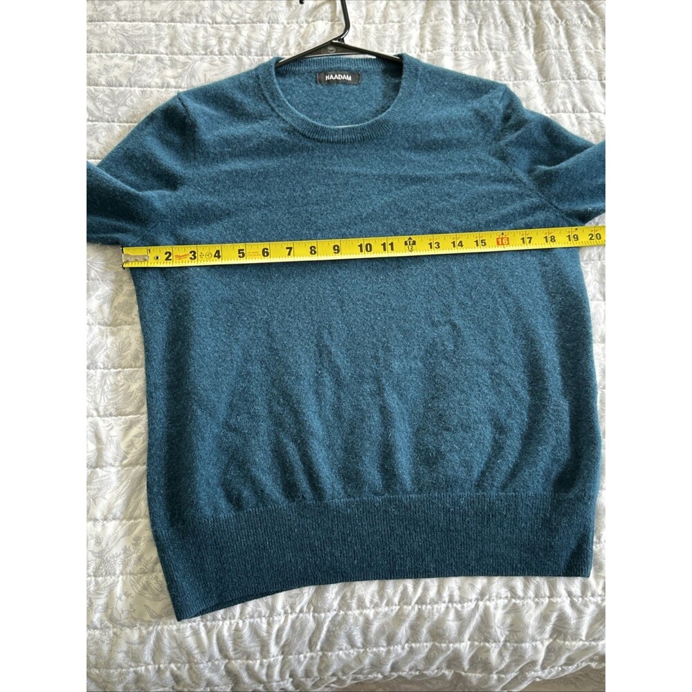 Naadam M 100% Cashmere Sweater Crew Neck Women’s Medium Blue  Teal Dark - Picture 6 of 6